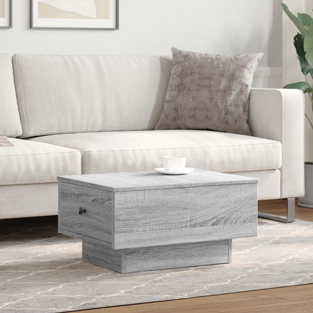 Mesa de centro 60x45x31 cm derivados de madeira cinzento sonoma