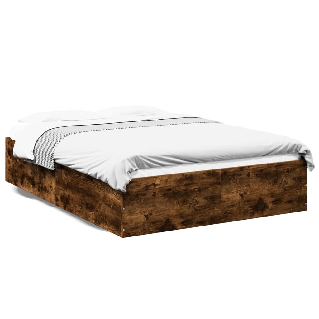 Estrutura cama 120x190 cm derivados de madeira carvalho fumado