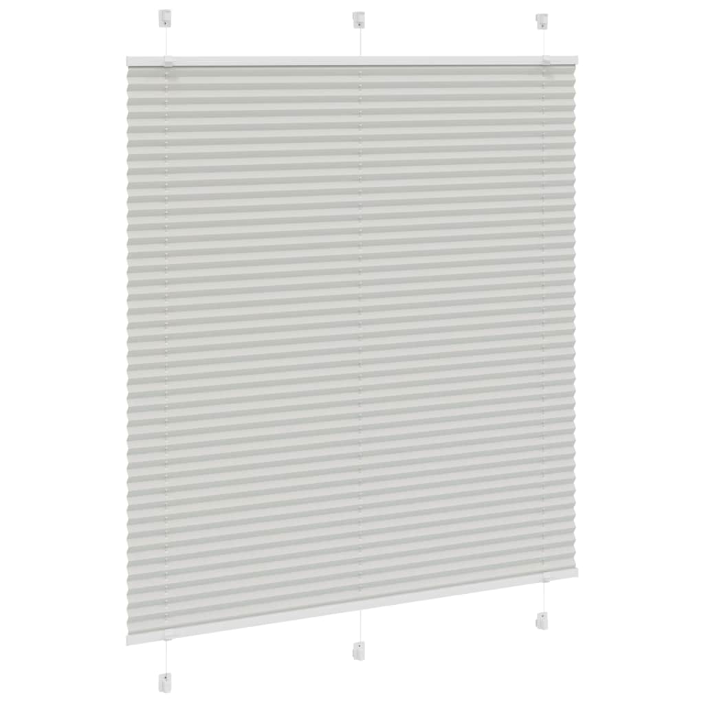 Plissado cego cinzento luz 120x150 cm largura tecido 119,4cm