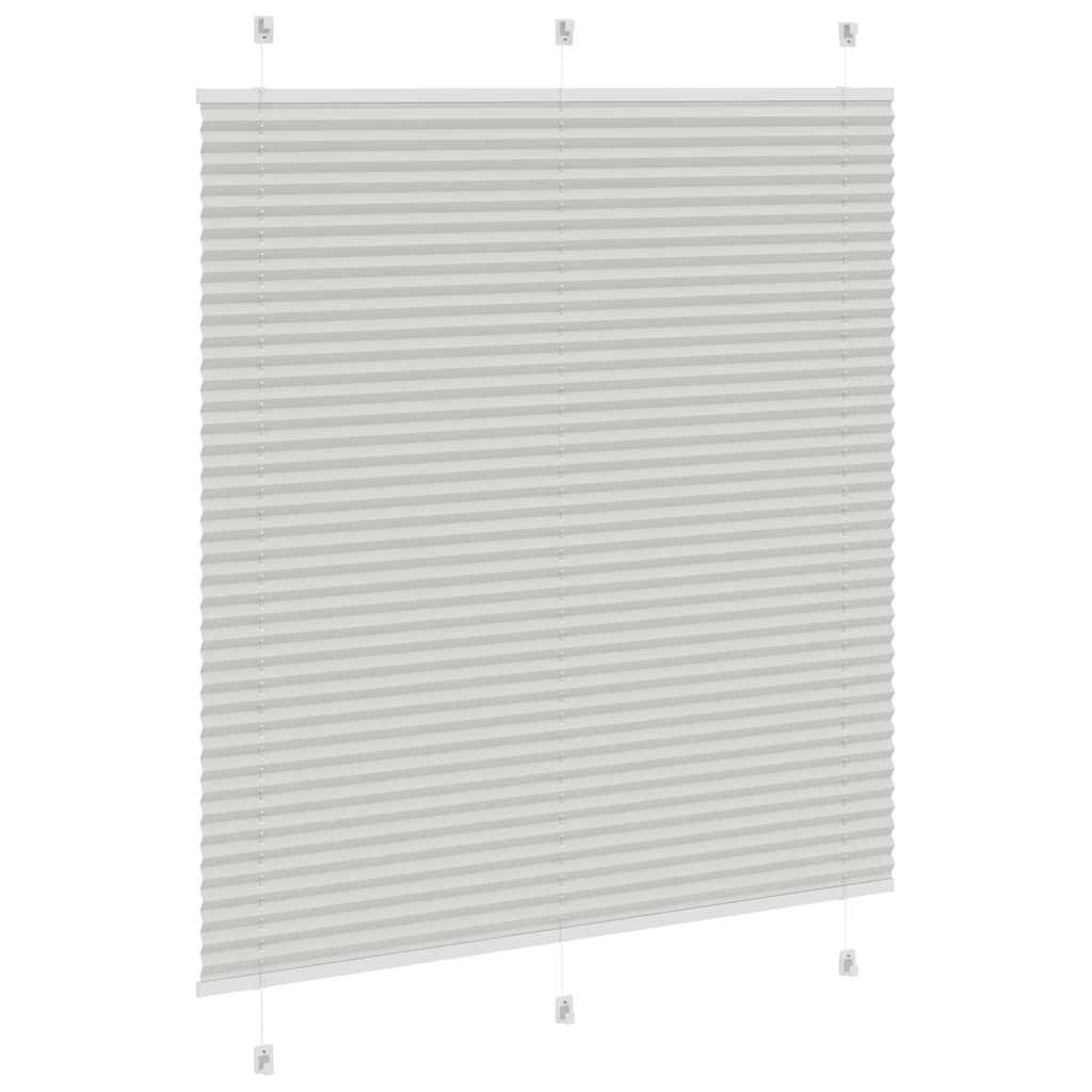 Plissado cego cinzento luz 120x150 cm largura tecido 119,4cm