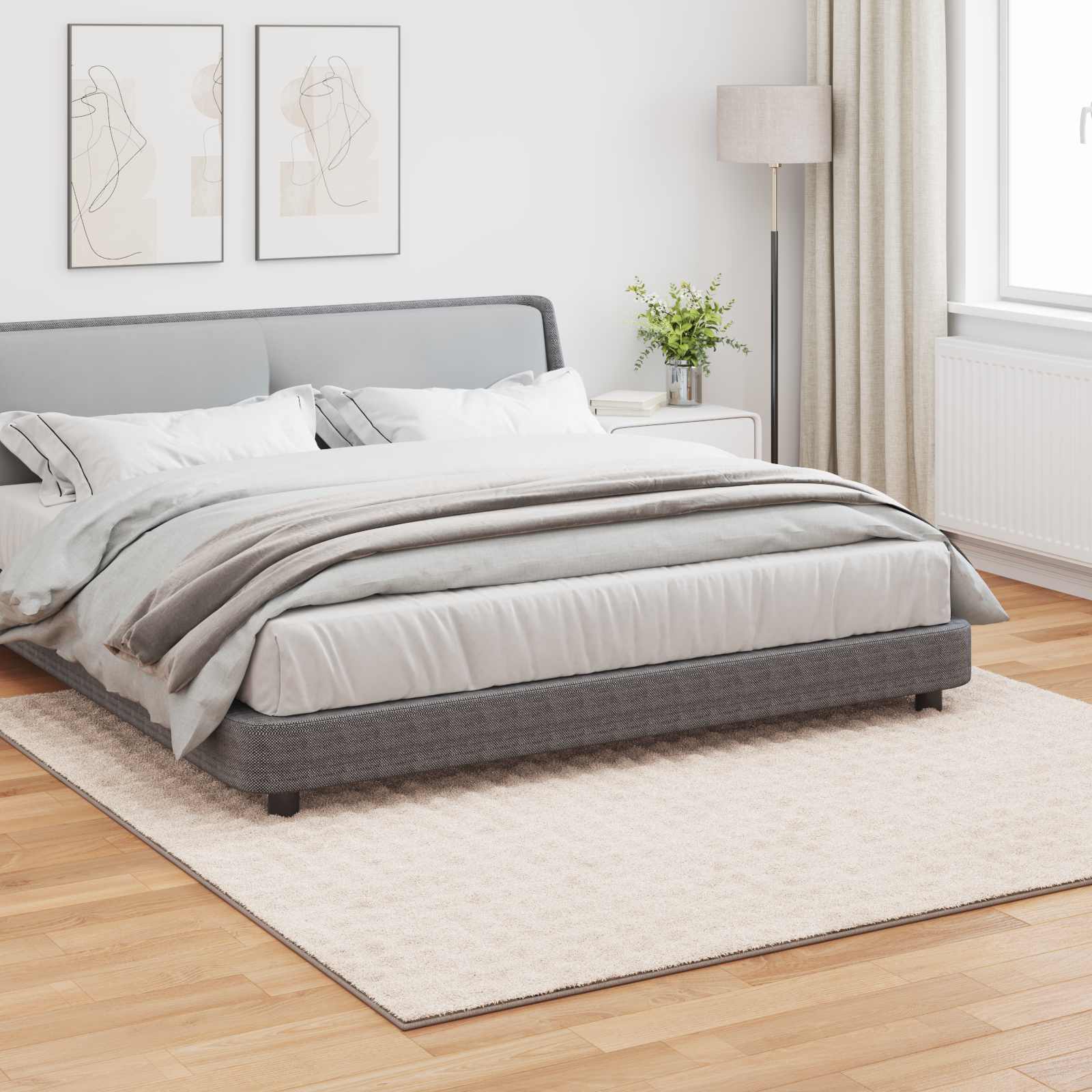Tapetes de área quadrado sirolo bege 240 x 240 cm poliéster