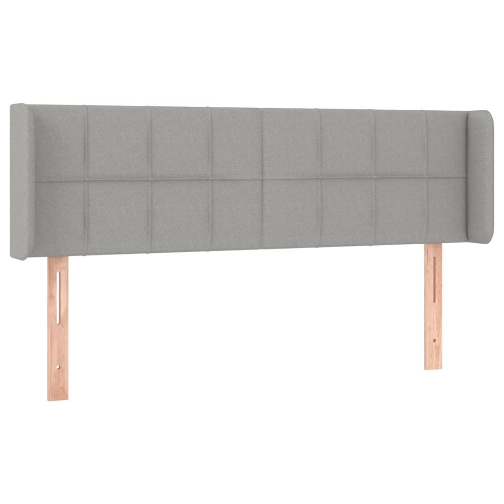 Cabeceira cama c/ luzes LED tecido 147x16x78/88 cm cinza-claro