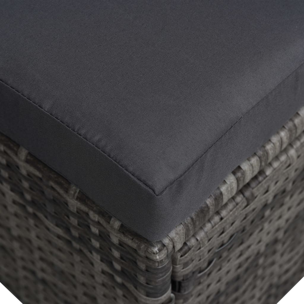 Conjunto lounge de jardim com toldo 9 pcs vime PE antracite