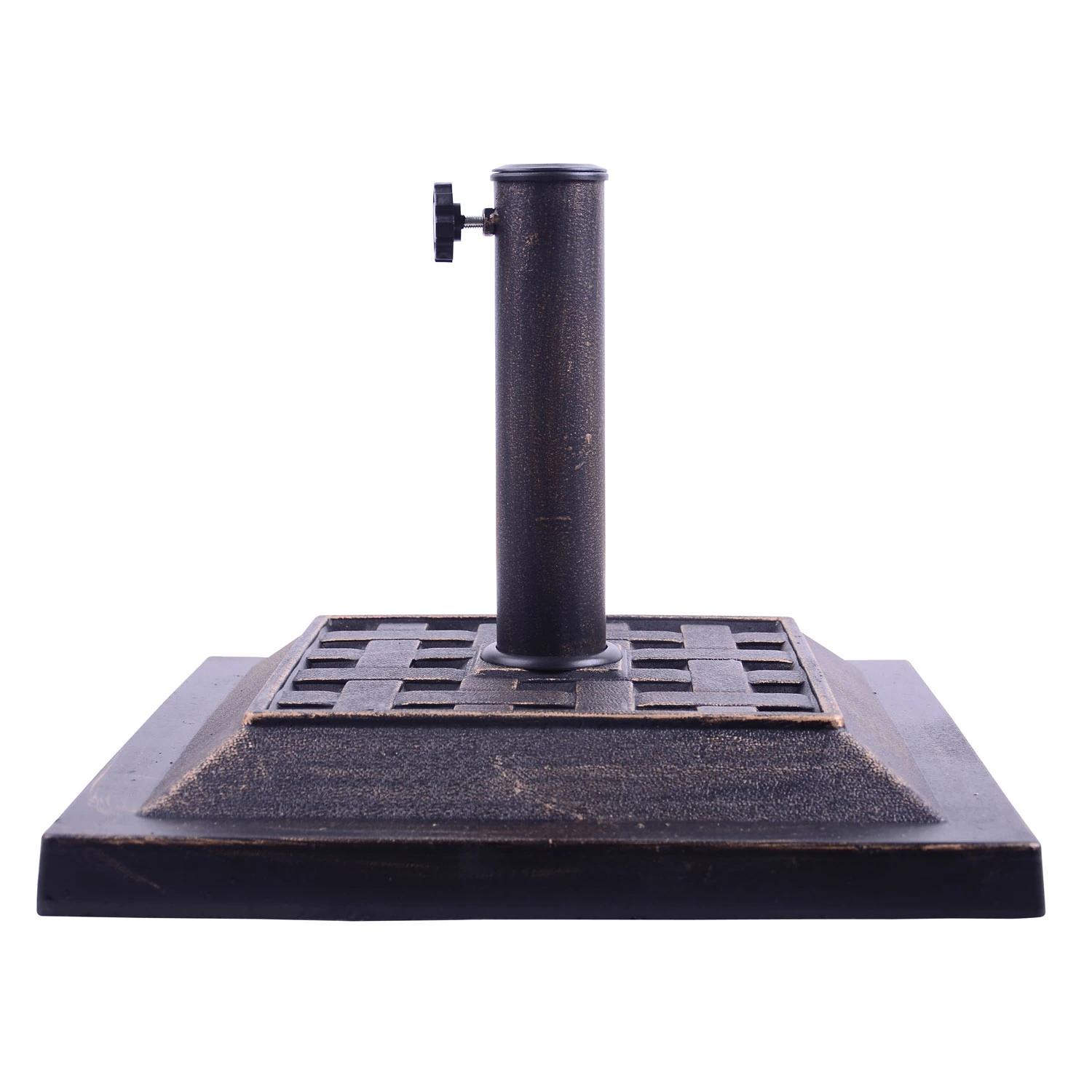 Base para Chapéu de Sol Suporte para Chapéu de Sol Apto para Mastros de 38mm/48mm 44x44x32 cm Preto e Bronze