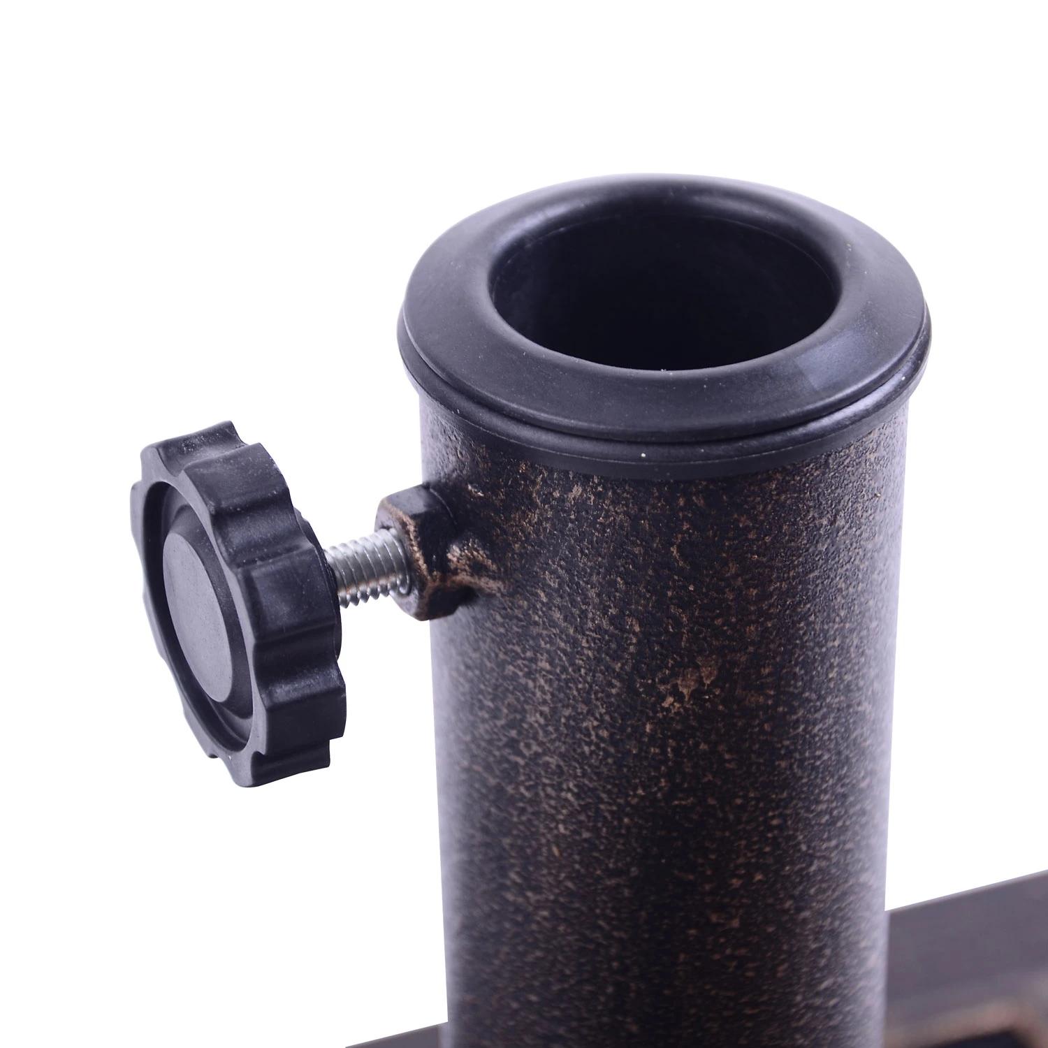 Base para Chapéu de Sol Suporte para Chapéu de Sol Apto para Mastros de 38mm/48mm 44x44x32 cm Preto e Bronze