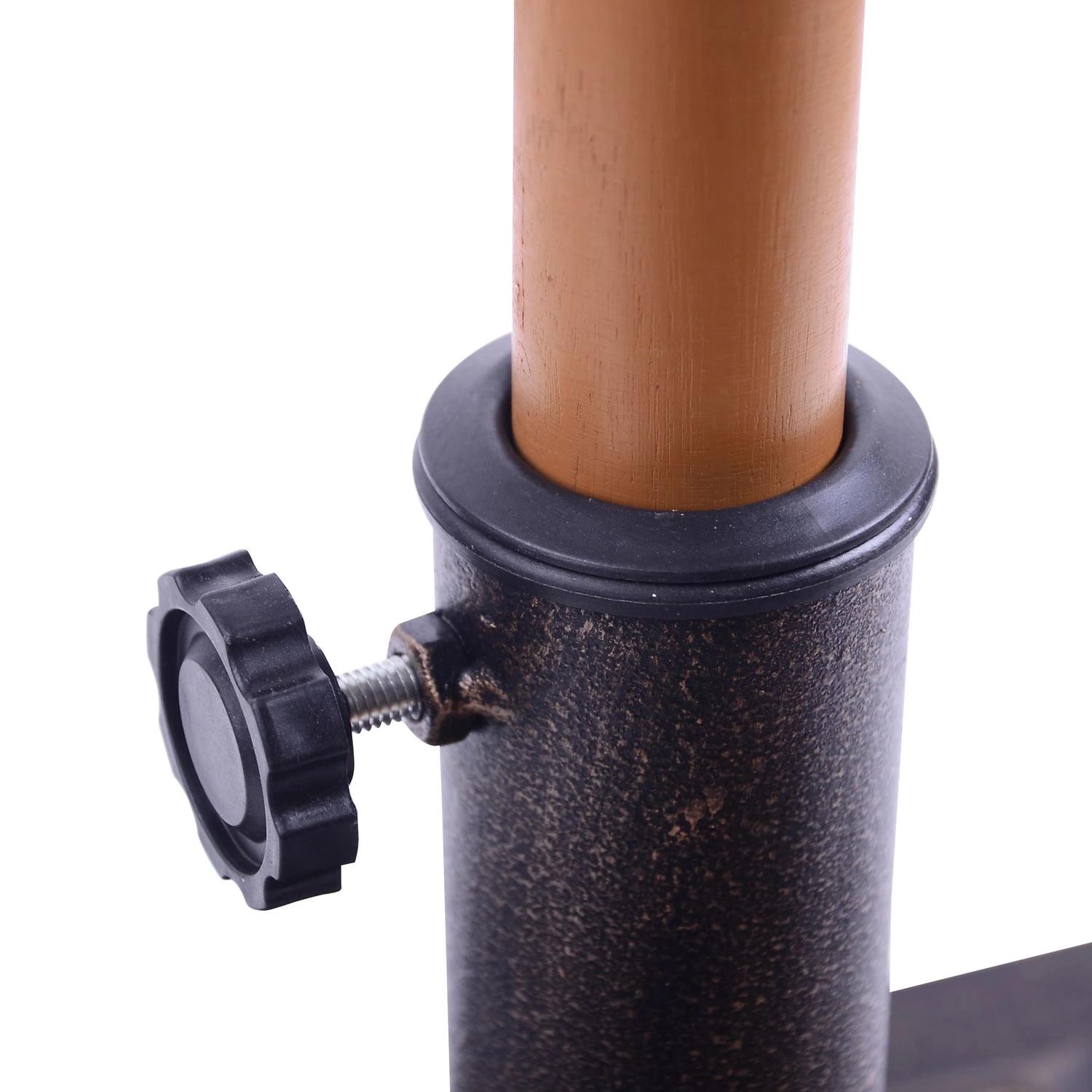 Base para Chapéu de Sol Suporte para Chapéu de Sol Apto para Mastros de 38mm/48mm 44x44x32 cm Preto e Bronze