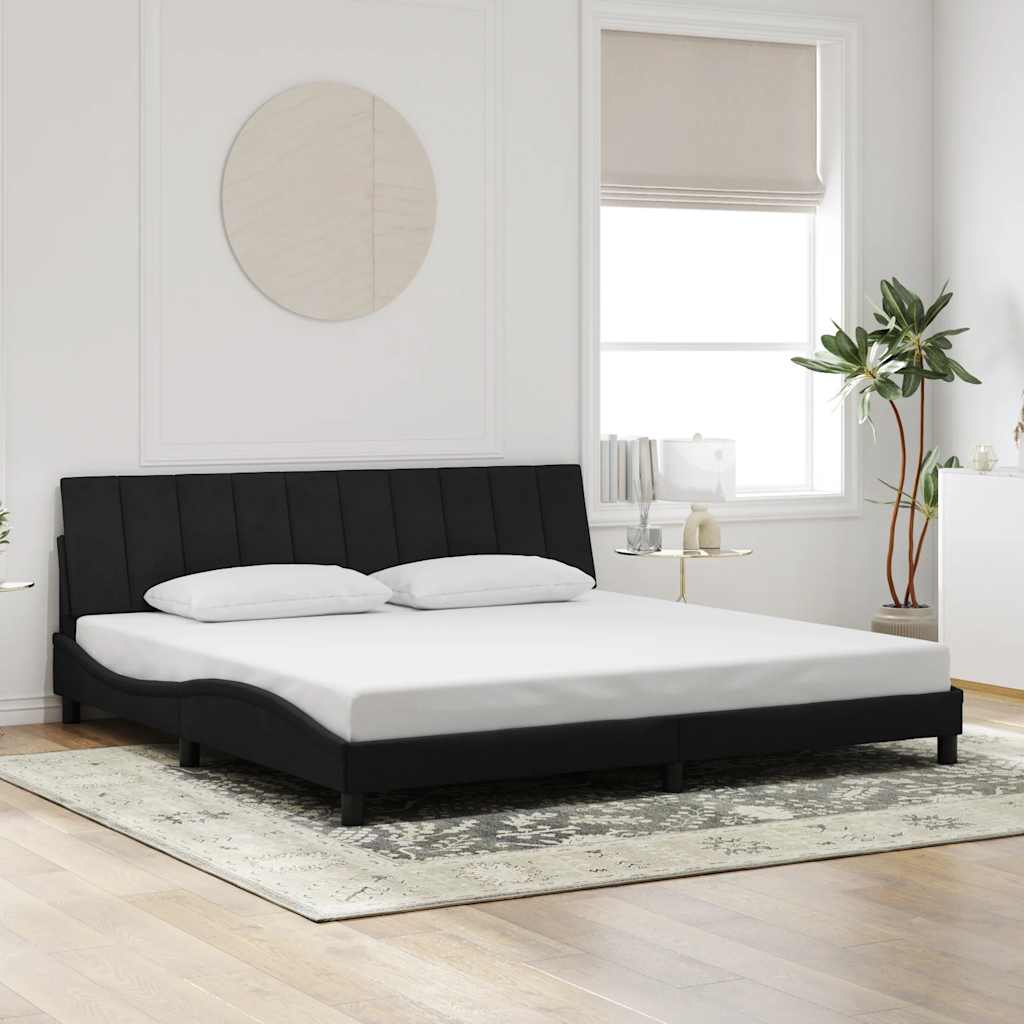 Estrutura de cama sem colchão hanko 200x200 cm veludo preto