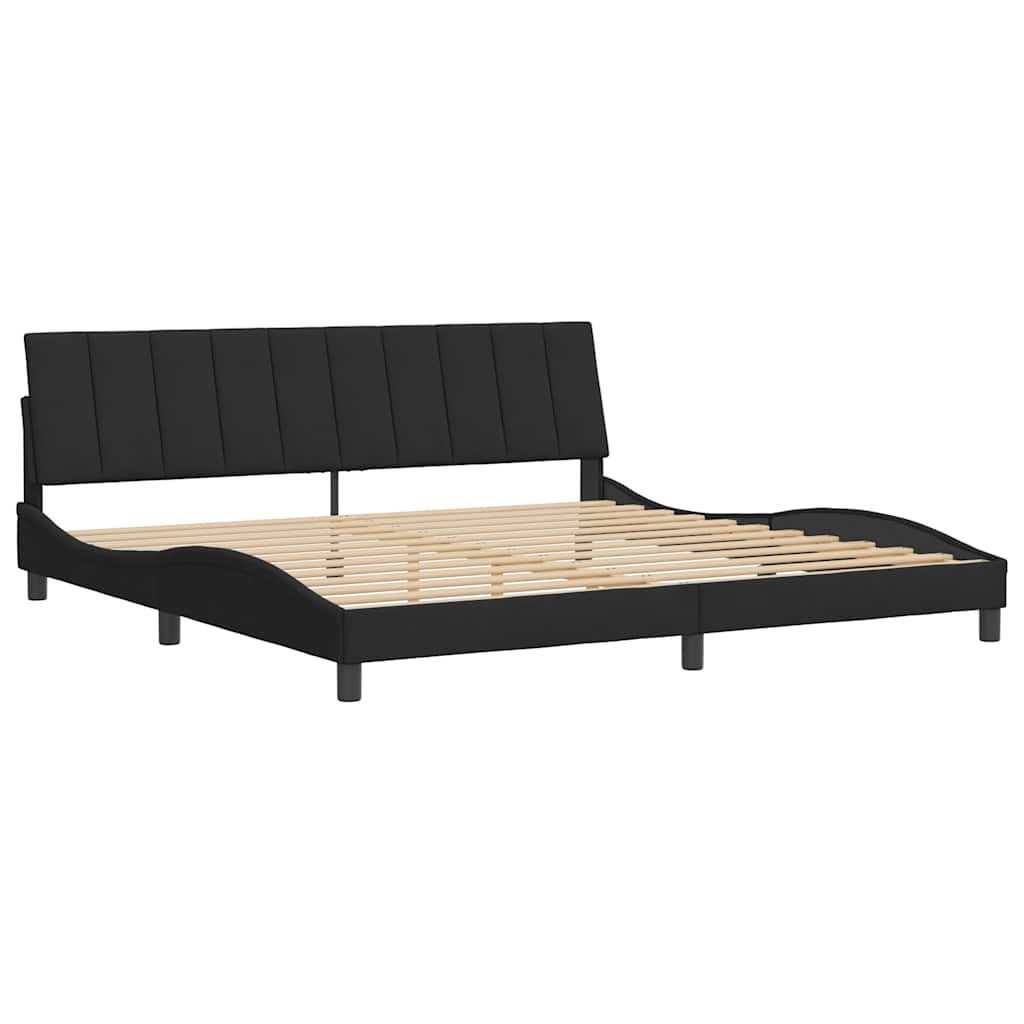 Estrutura de cama sem colchão hanko 200x200 cm veludo preto