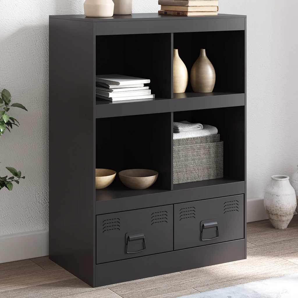 Aparador alto 67x39x95 cm aço preto