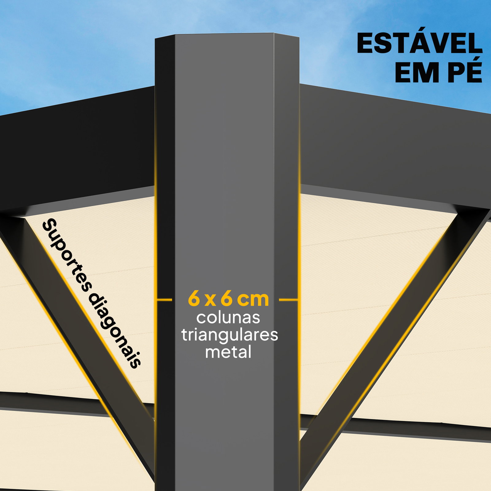 Pérgola de jardim 3x4 m com proteção upf50+ gazebo com teto ajustável estrutura de metal para exterior branco creme