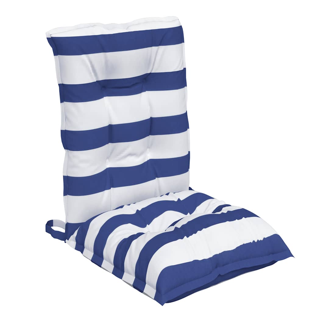 Almofadões cadeira encosto baixo 4pcs tecido oxford azul/branco