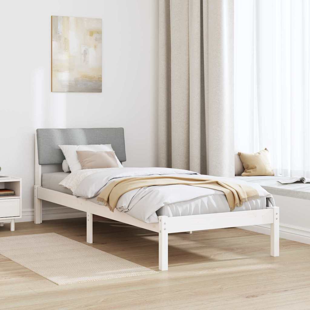 Estrutura da cama branco e cinza claro 80 x 200 cm