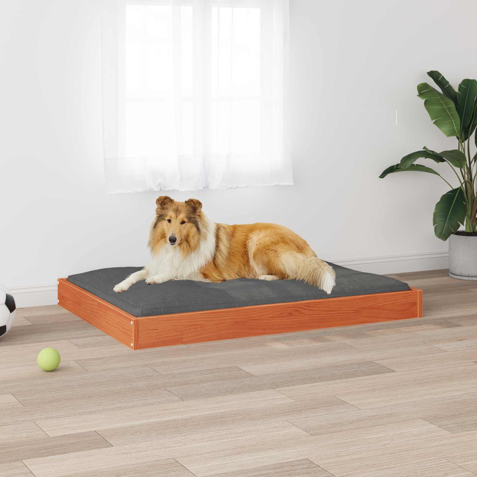 Cama para cachorro marrom cera 101,5 x 74 x 9 cm