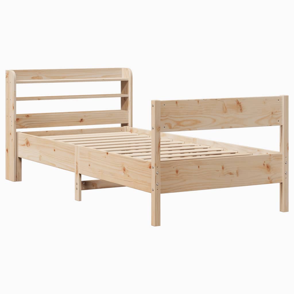 Cama sem colchão 75x190 cm madeira de pinho maciça