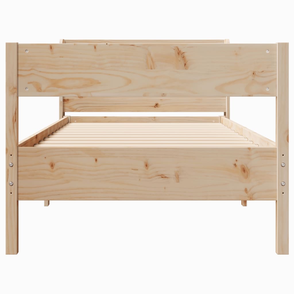 Cama sem colchão 75x190 cm madeira de pinho maciça