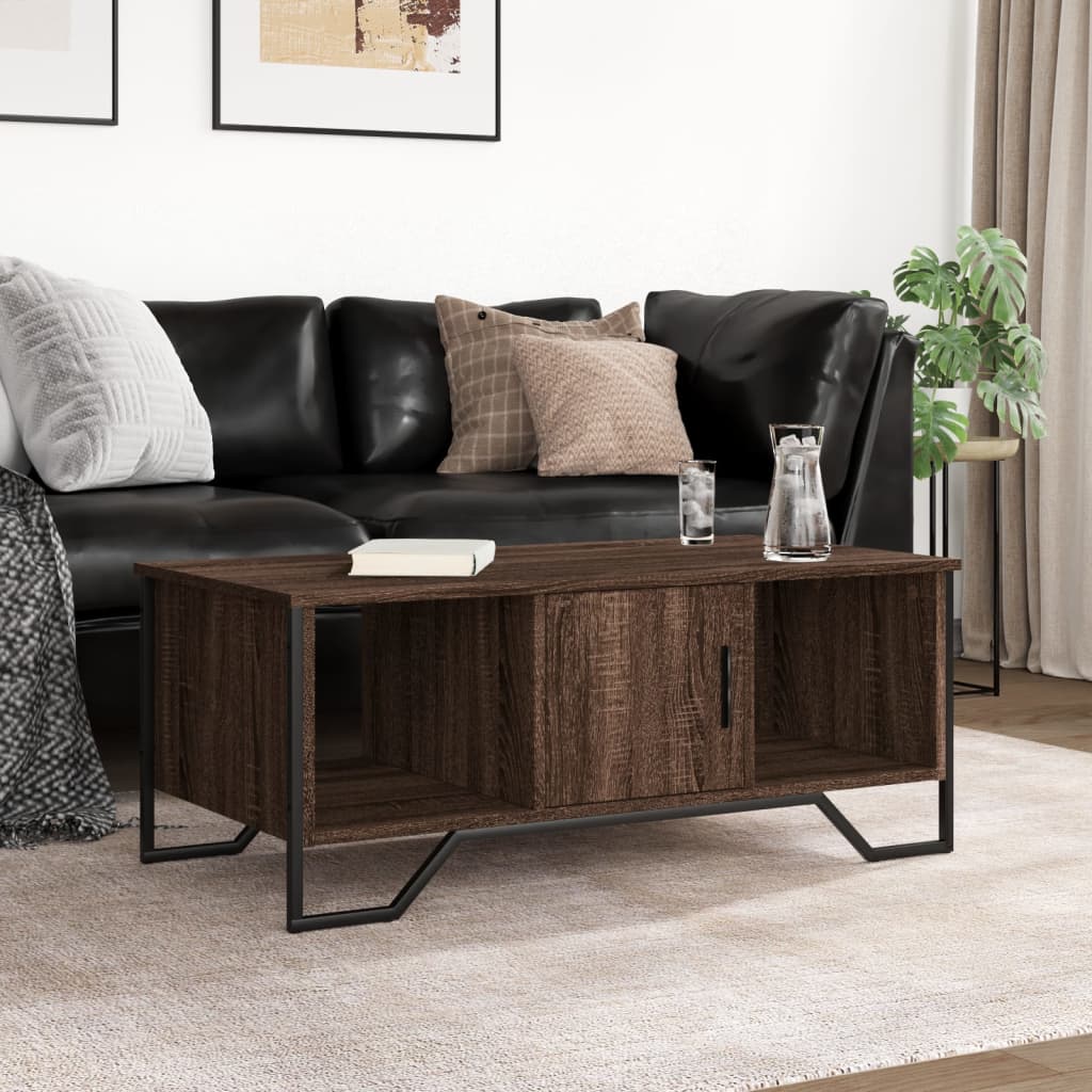 Mesa de centro 100x51x40 cm derivados madeira carvalho castanho