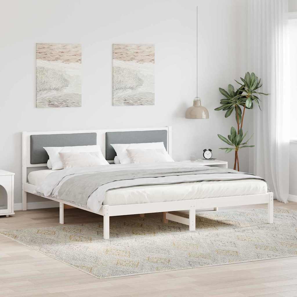 Estrutura da cama com cabeceira cinzento-claro 180 x 200 cm