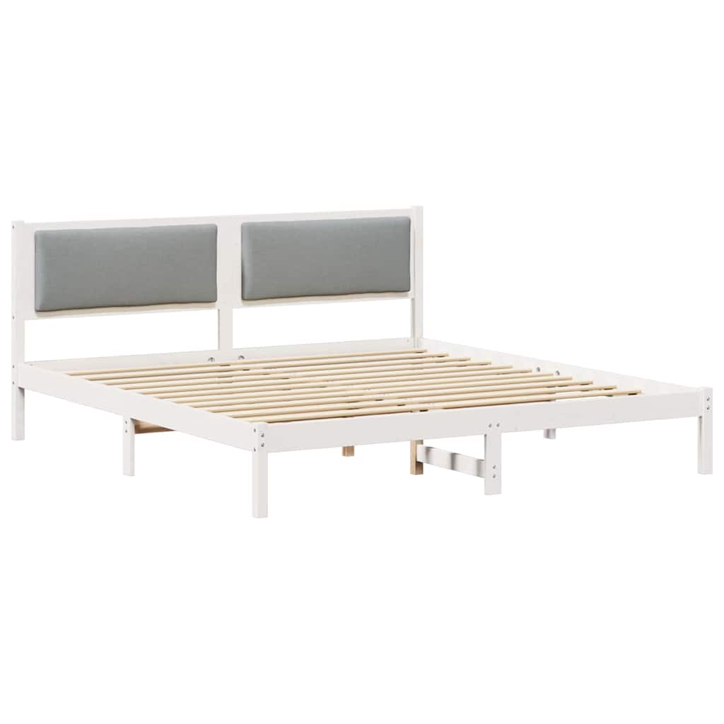 Estrutura da cama com cabeceira cinzento-claro 180 x 200 cm