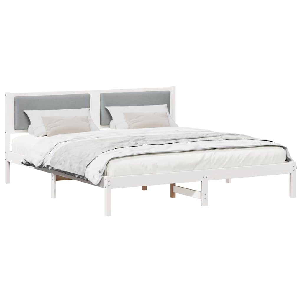 Estrutura da cama com cabeceira cinzento-claro 180 x 200 cm