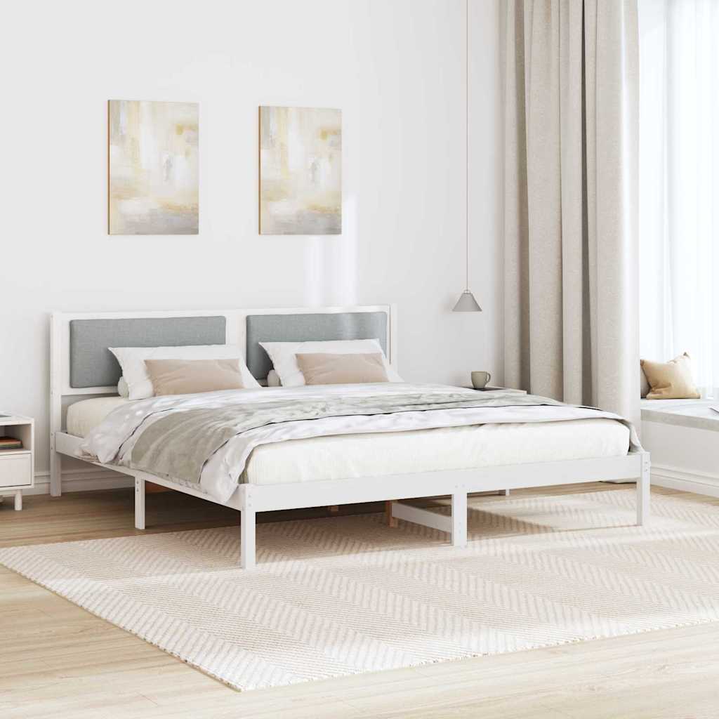Estrutura da cama com cabeceira cinzento-claro 180 x 200 cm