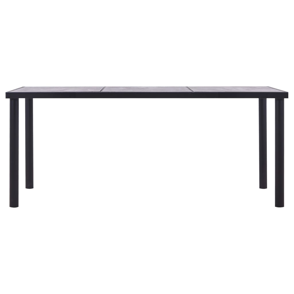 Mesa de jantar 180x90x75 cm MDF preto e cinzento cimento