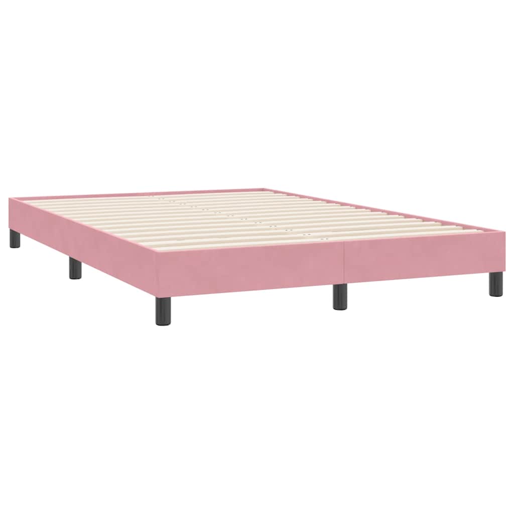 Cama com molas/colchão 140x220 cm veludo rosa