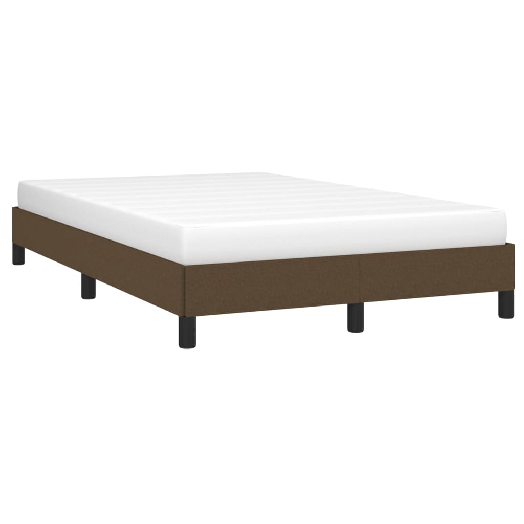 Estrutura de cama sem colchão 120x200 cm tecido castanho-escuro