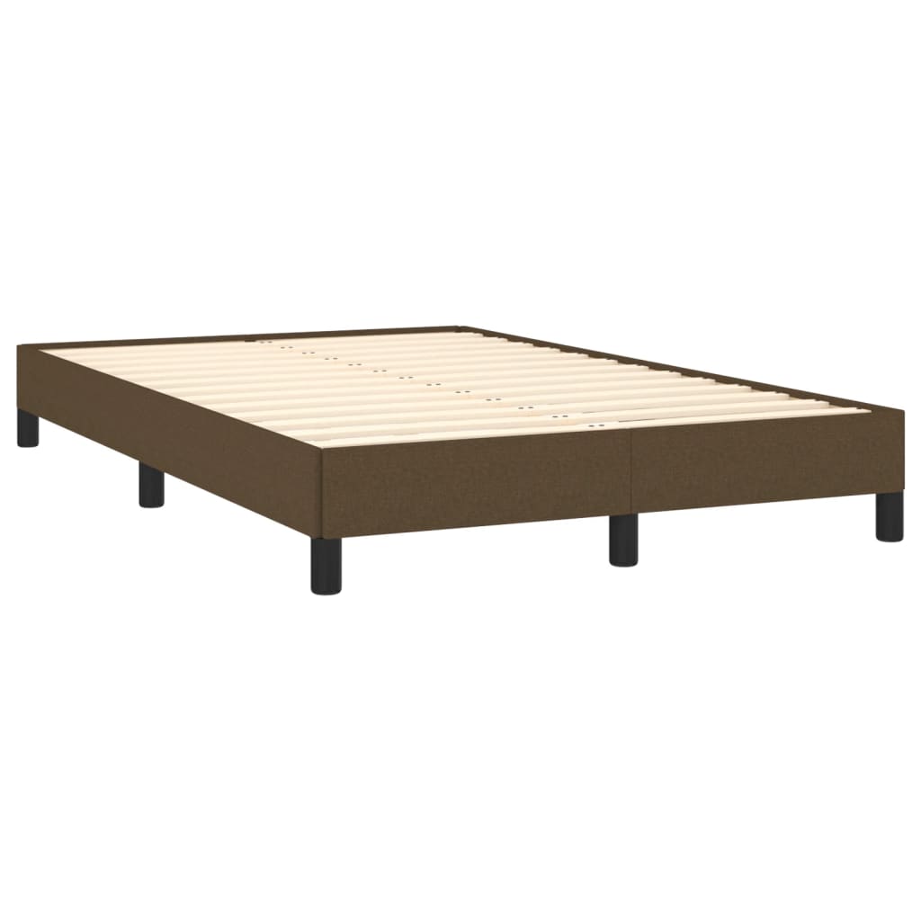 Estrutura de cama sem colchão 120x200 cm tecido castanho-escuro