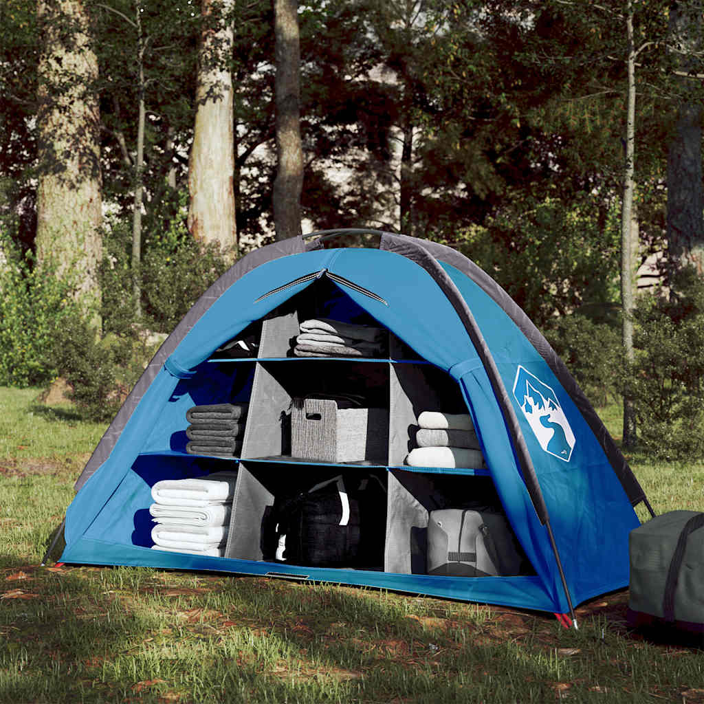 Tenda de arrumação 9 compartimentos impermeável azul