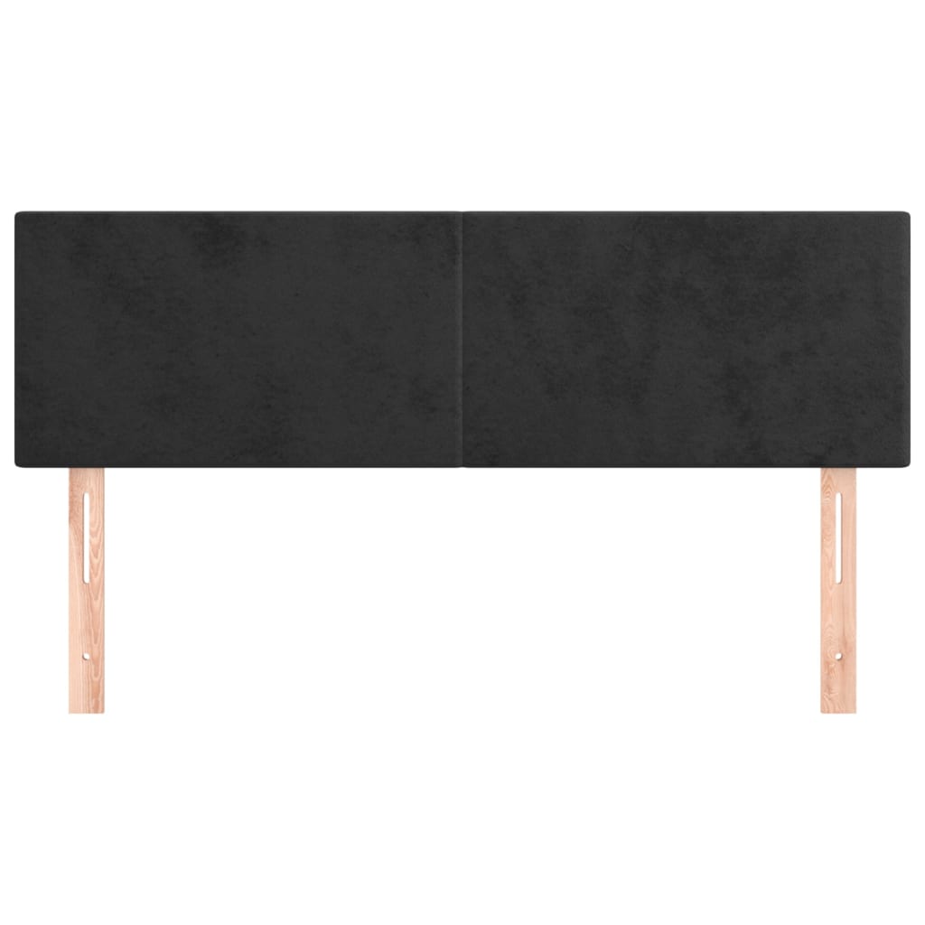 Cabeceiras preto 144x5x78/88 cm veludo
