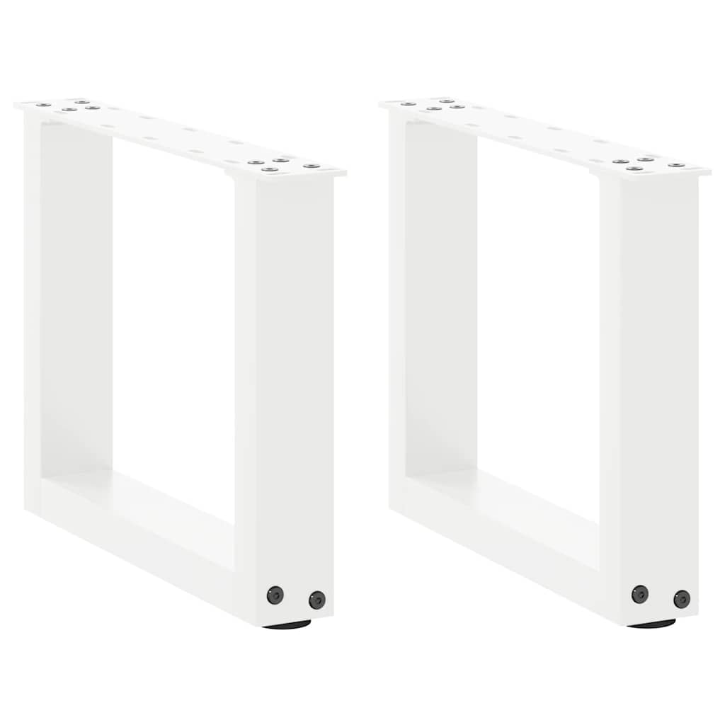 Pés para mesa de centro em formato de u, 2 peças, branco, 40x(30-31) cm, aço
