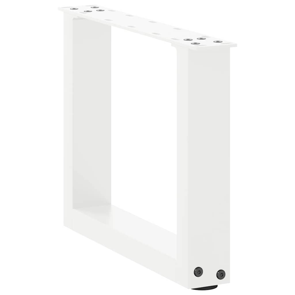 Pés para mesa de centro em formato de u, 2 peças, branco, 40x(30-31) cm, aço