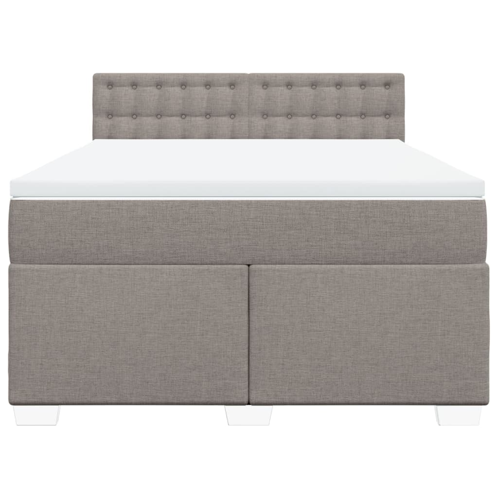 Cama com molas/colchão 140x190 cm tecido castanho-acinzentado