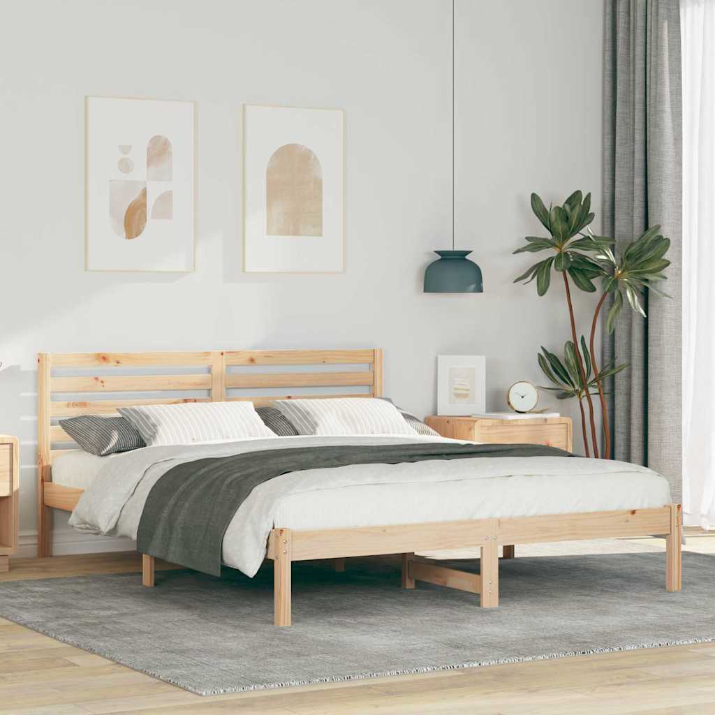 Estrutura da cama com cabeceira castanho 140 x 200 cm