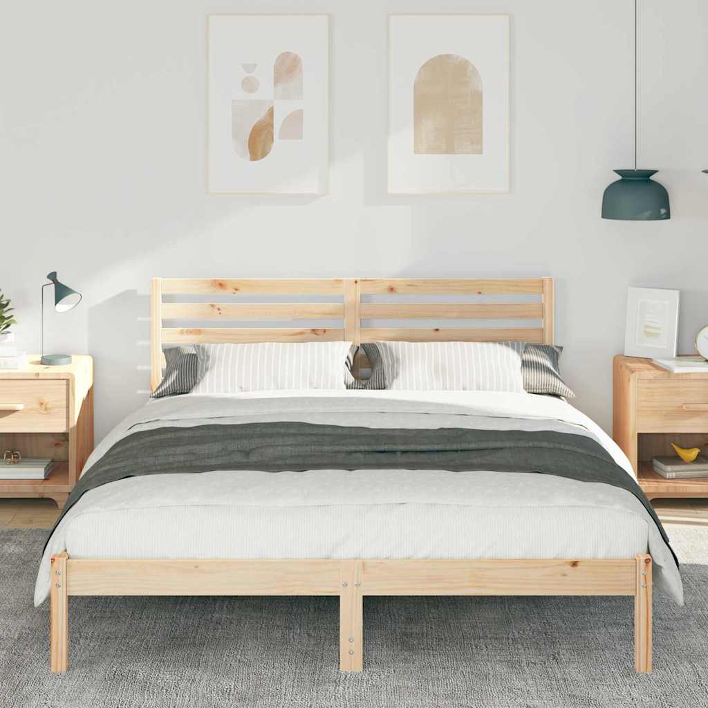Estrutura da cama com cabeceira castanho 140 x 200 cm