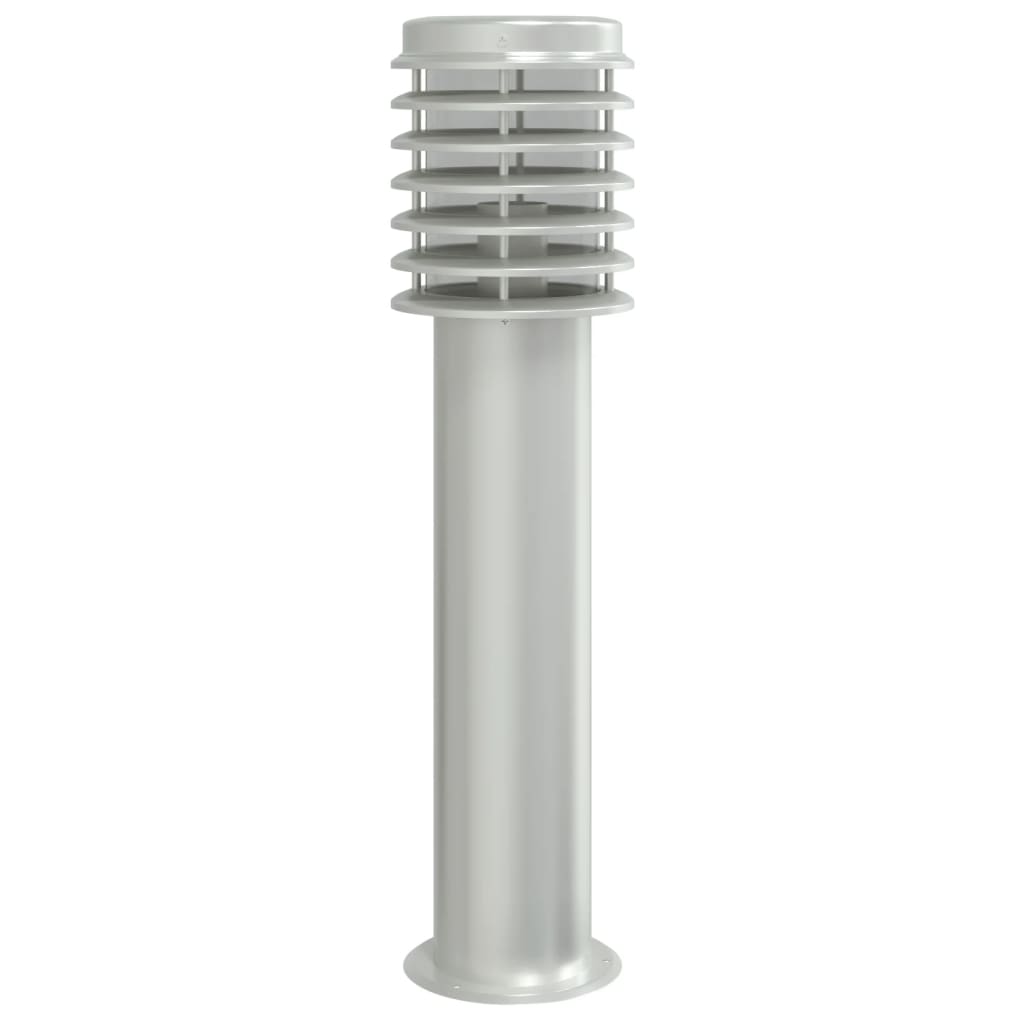 Candeeiros de chão para exterior 3 pcs 60 cm aço inox. prateado