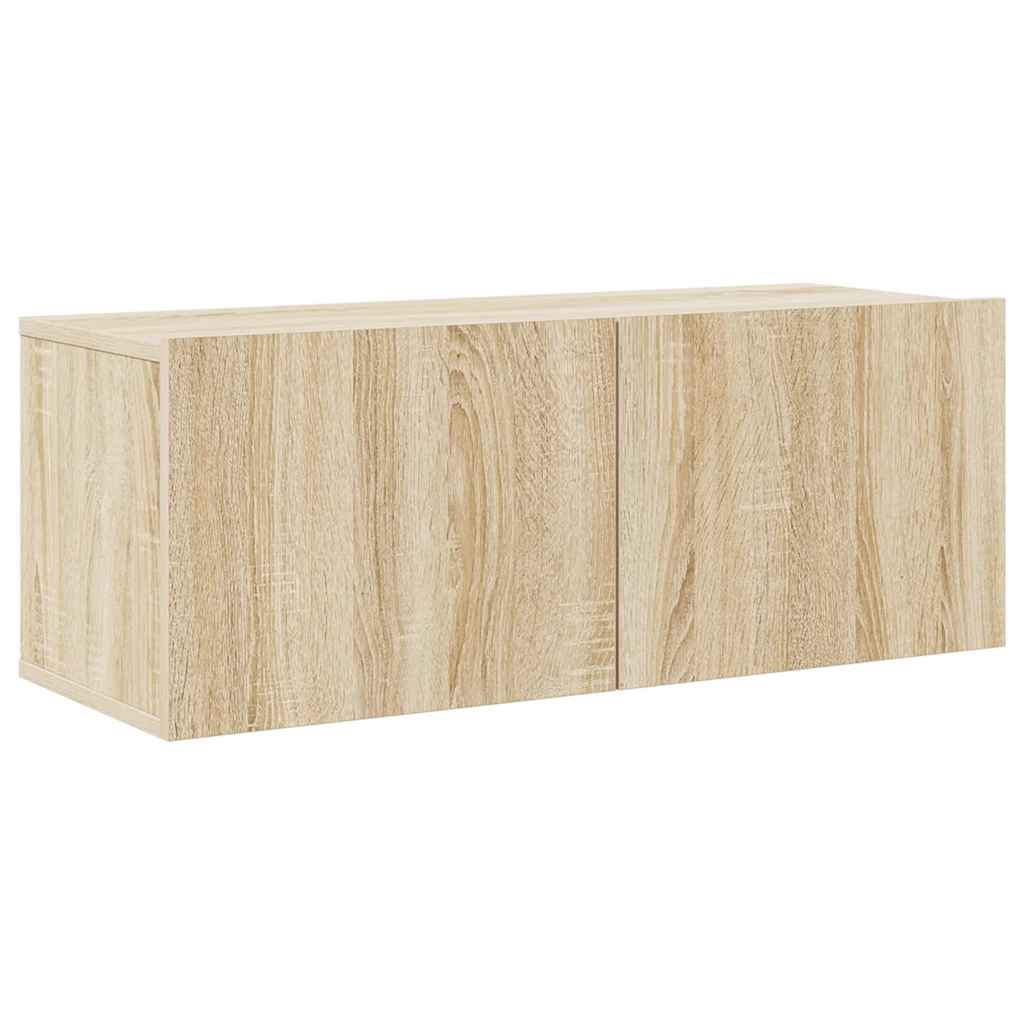 6Pcs conjunto de móveis de TV derivados madeira carvalho sonoma