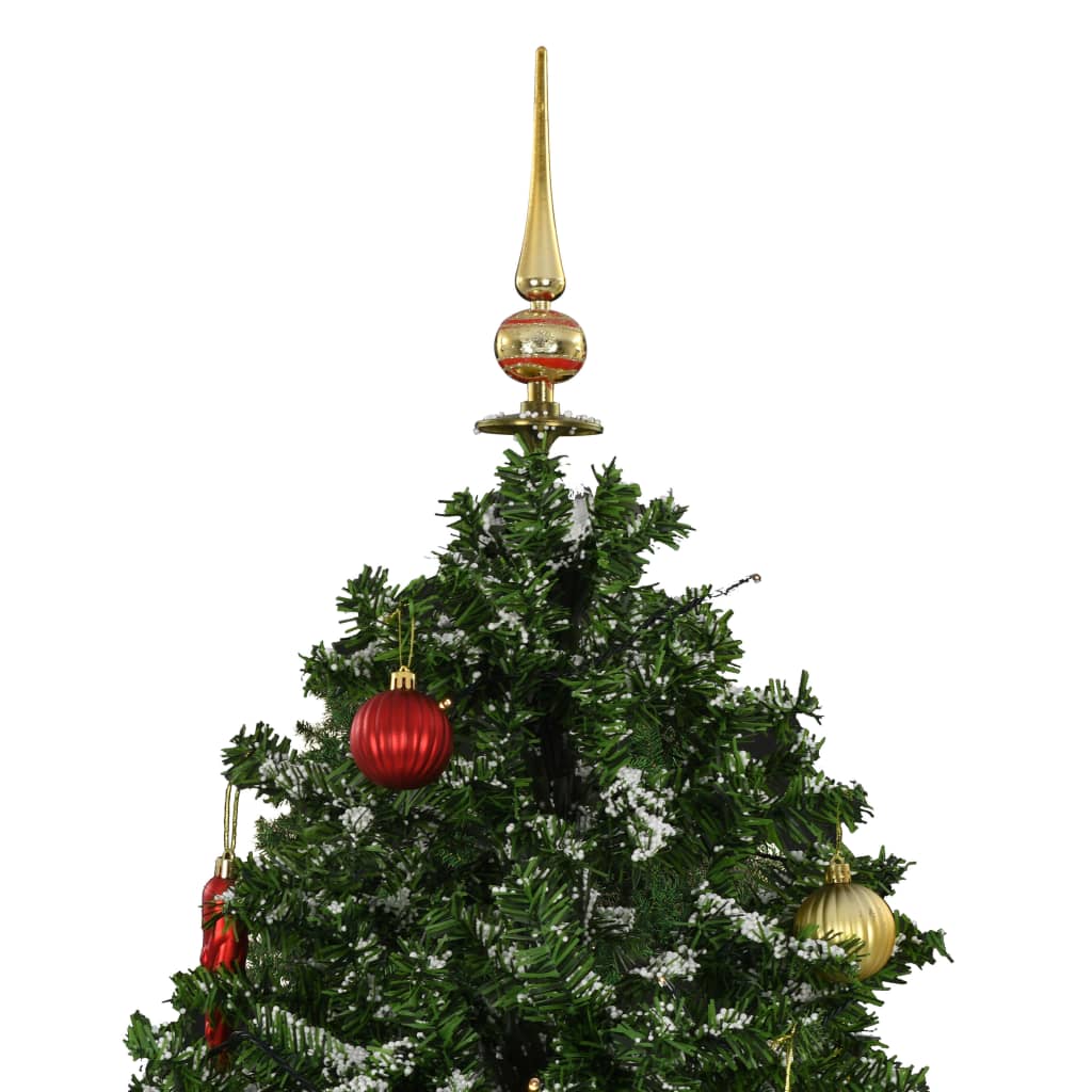 Árvore de natal com neve base formato guarda-chuva 140 cm verde