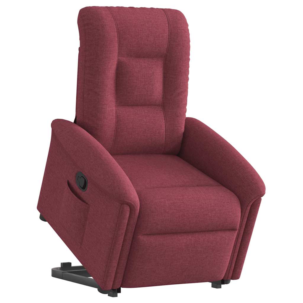 Poltrona reclinável elevatória tecido vermelho tinto