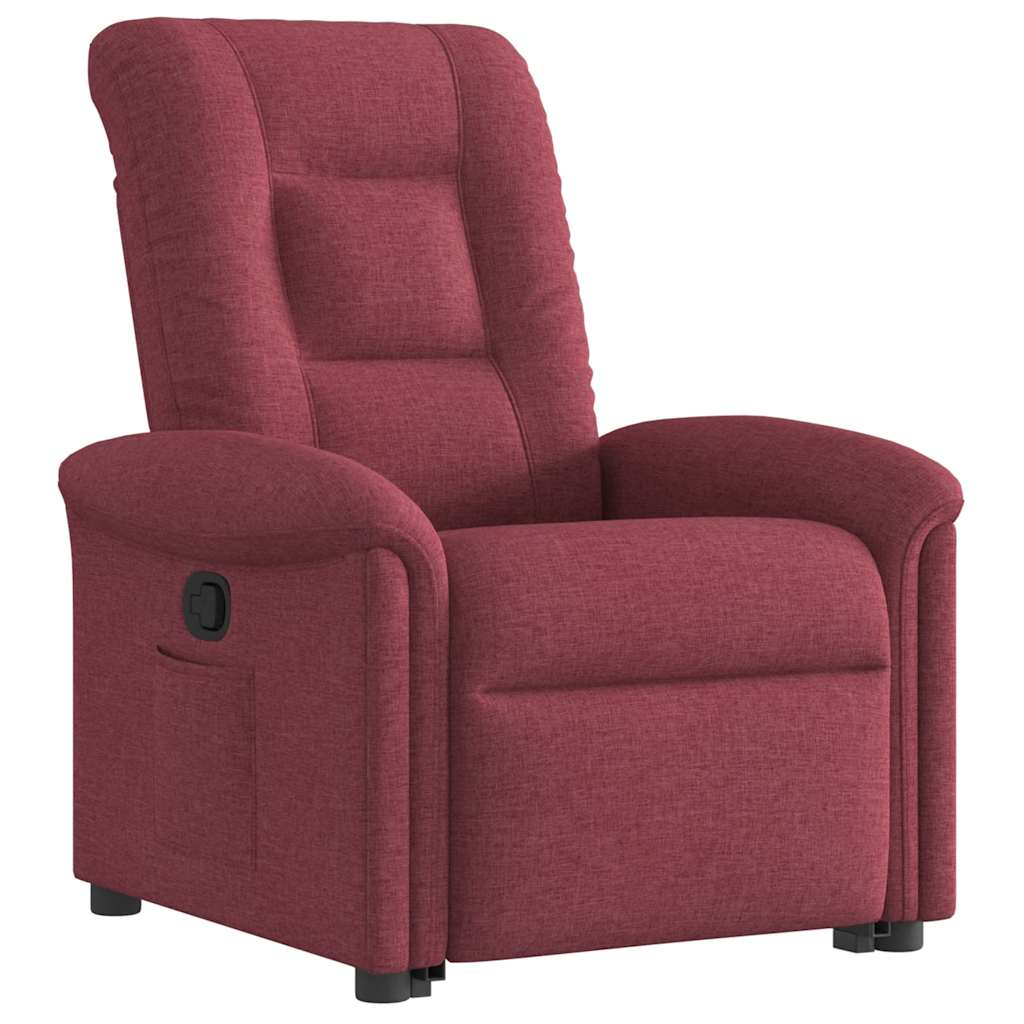 Poltrona reclinável elevatória tecido vermelho tinto