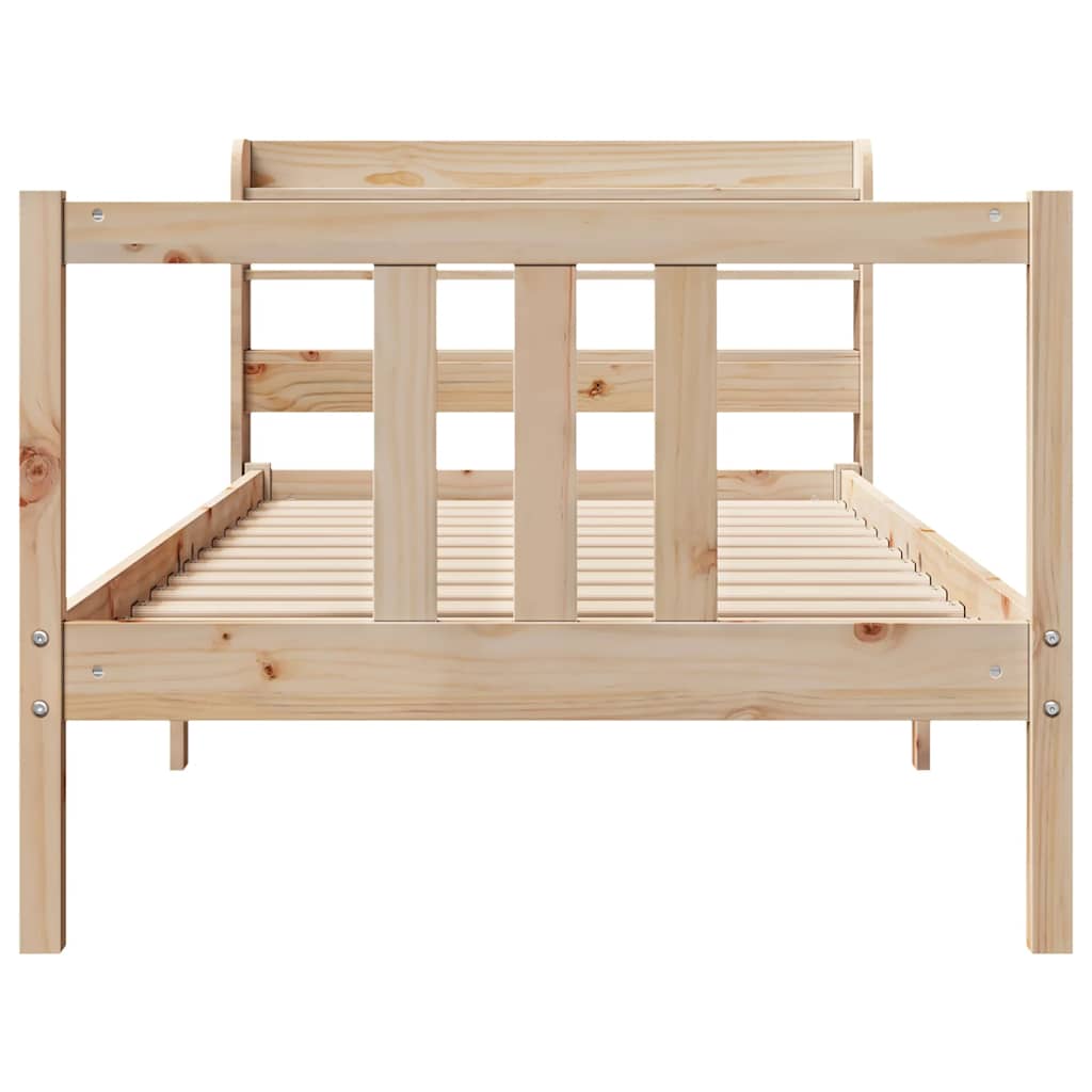 Estrutura de cama com cabeceira 75x190 cm pinho maciço