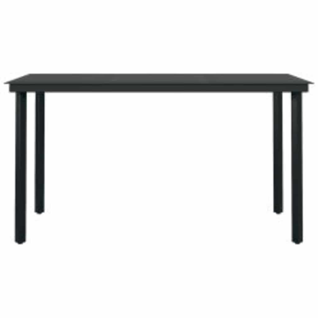 Conjunto jantar jardim 5 peças almofadas vidro vime cinzento PE