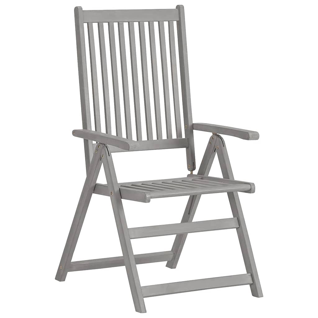 Cadeiras de jardim reclináveis 6 pcs acácia maciça cinzento