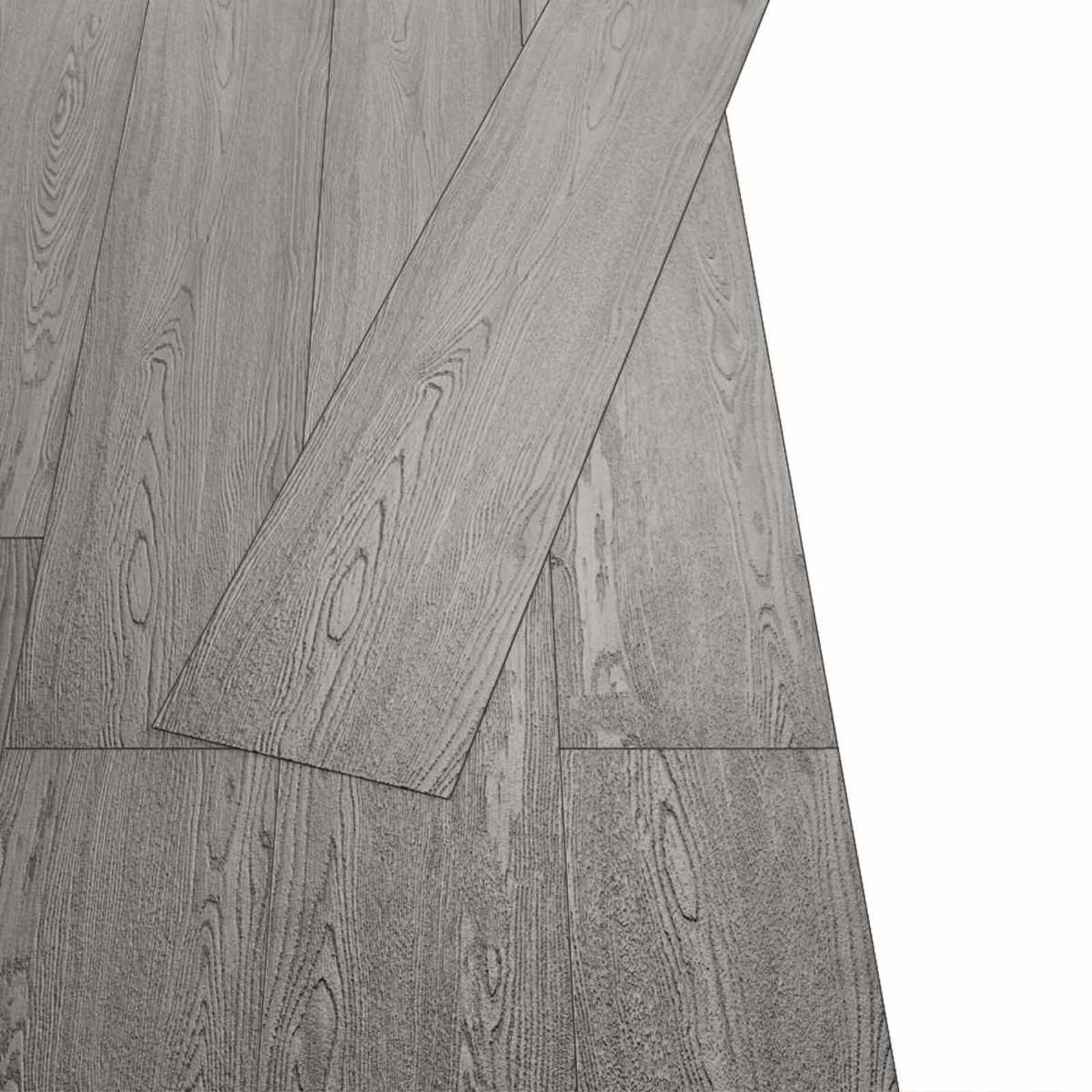 Pranchas de piso cinza escuro 5,02 m² 36 unid. PVC