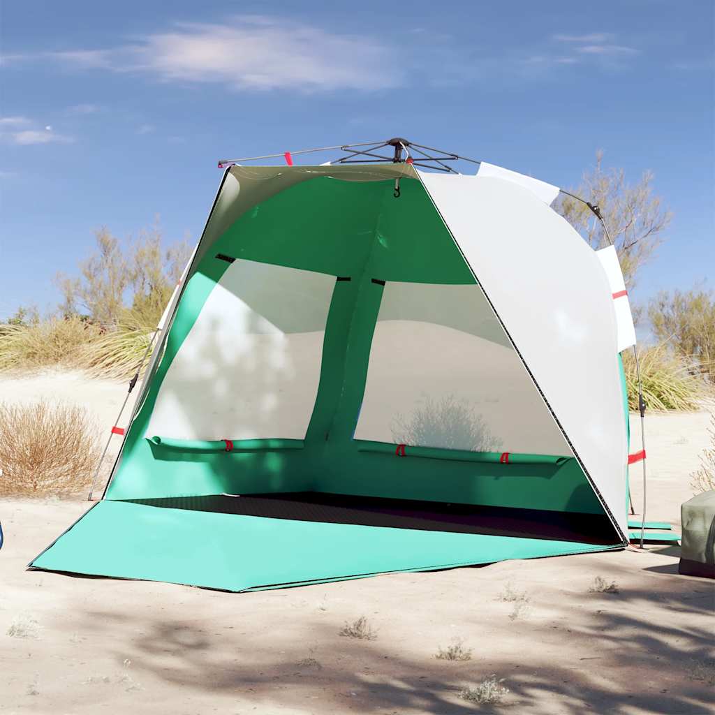 Tenda praia 3 pessoas libertação rápida impermeável verde mar
