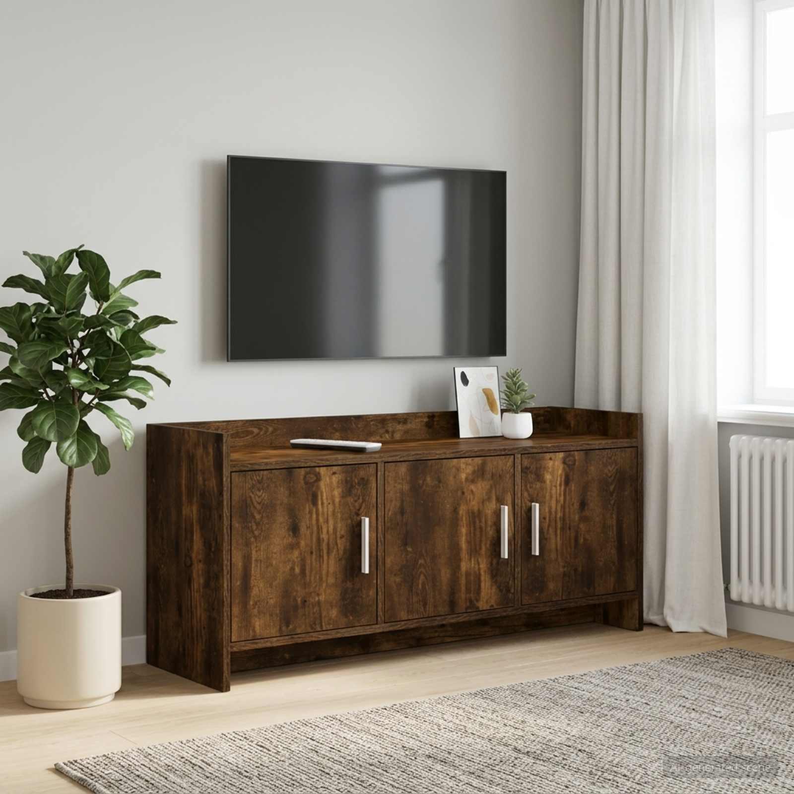 Gabinete para TV 102 x 33 x 47 cm carvalho fumado