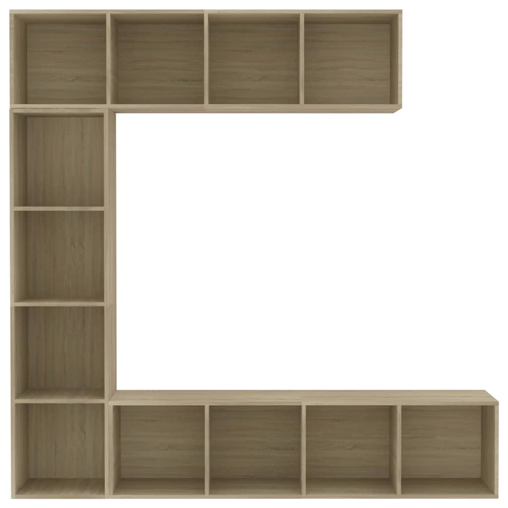 3 Pcs conjunto armário TV/estante 180x30x180 cm carvalho sonoma