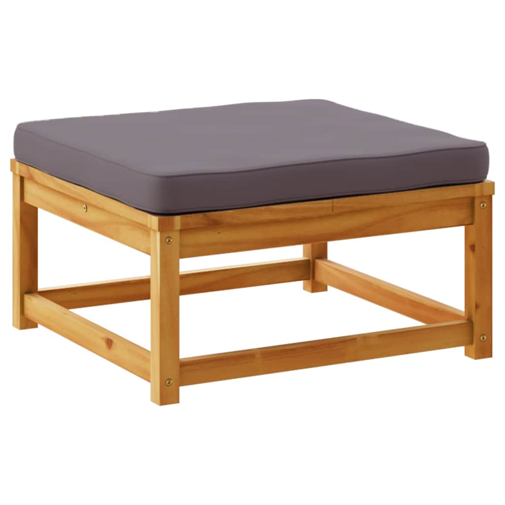 6 Pcs conjunto lounge jardim c/almofadões madeira maciça acácia