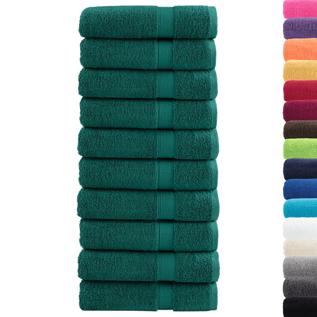 Toalhas de banho premium solund 10pcs 100x150 cm 600 gsm verde