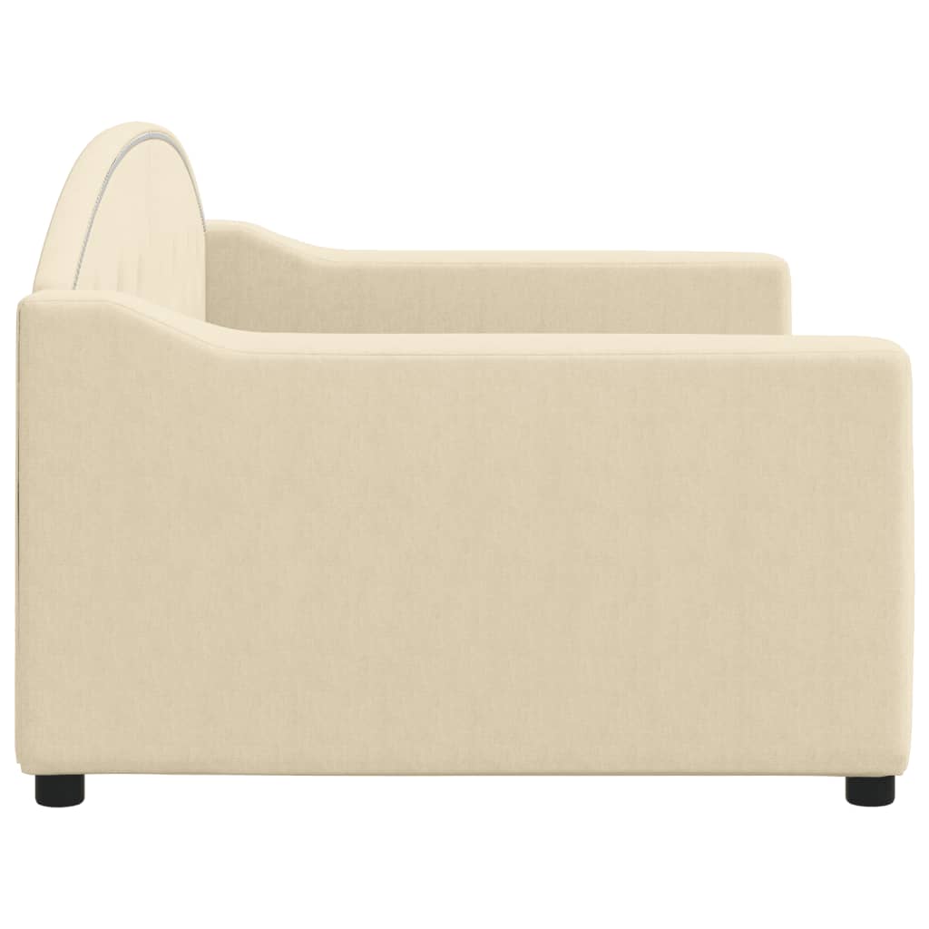 Sofá-cama 90x200 cm tecido cor creme